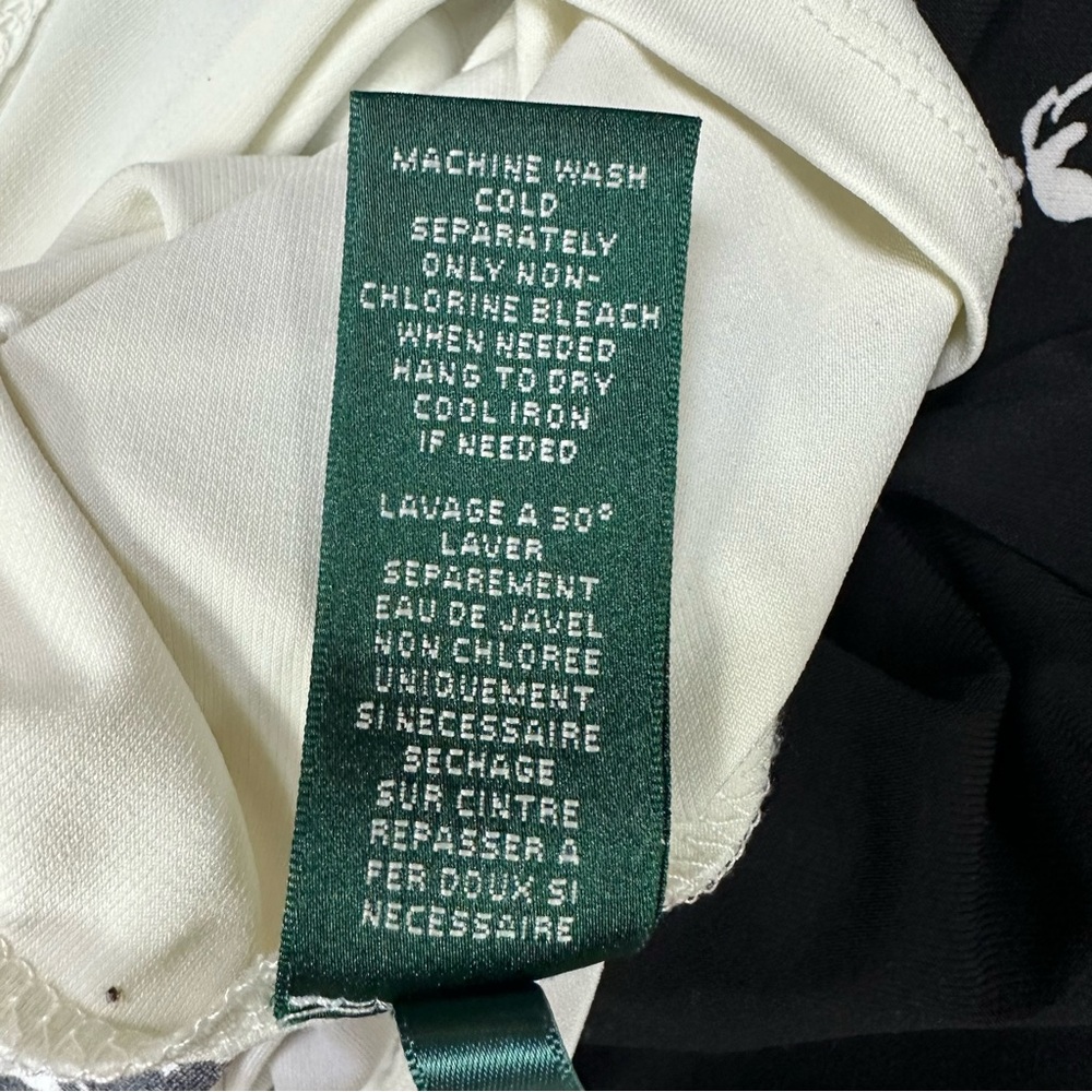 Lauren Ralph Lauren Black and White Side Ruched Dress Women's Size 4P - Picture 12 of 14